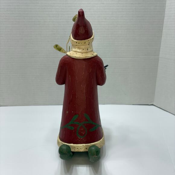 Vintage Y2K Hand-carved Hand-painted wooden Folk Art Old World Santa xmas Decor - Picture 6 of 8